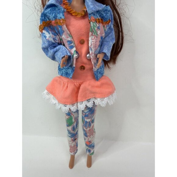 Vintage 1993 Paint N Dazzle Barbie #10057 Redhead in Original Outfit & Earrings - Picture 4 of 11